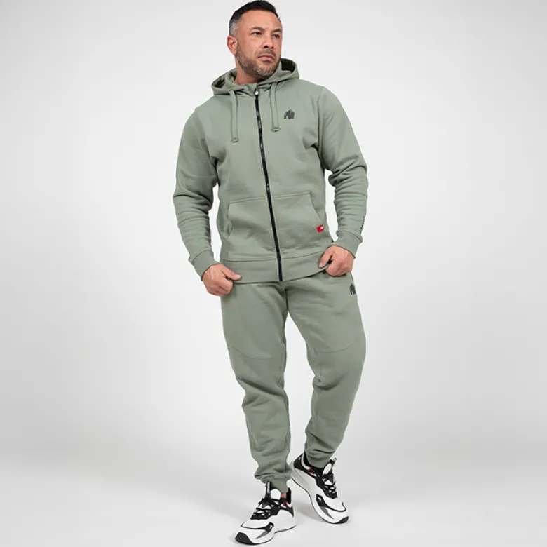 Leon Zipped Hoodie, Green