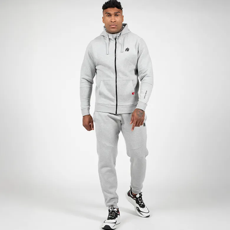 Leon Zipped Hoodie, Grey