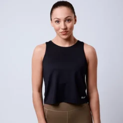 Lunar Cropped Tank, Black