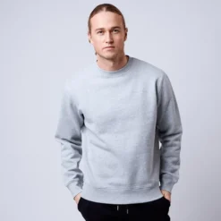 Men's Core Crew, Grey Melange
