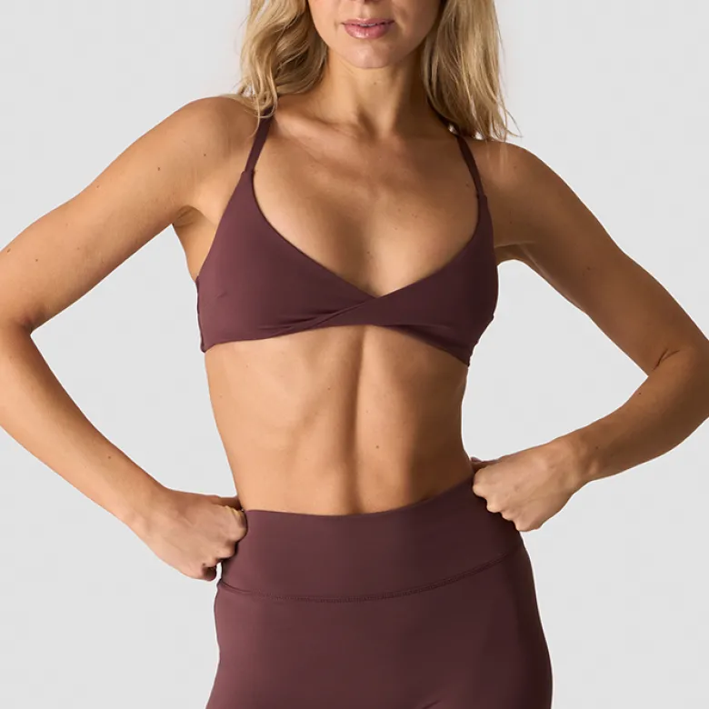 Nimble Twist Sports Bra, Dull Berry Red