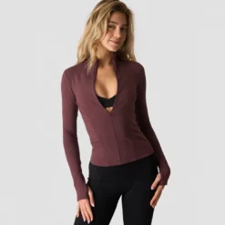 Nimble 1/2 Zip Long Sleeve, Dull Berry Red
