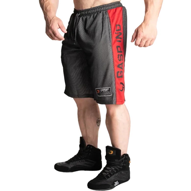 No1 Mesh Shorts, Black/Red