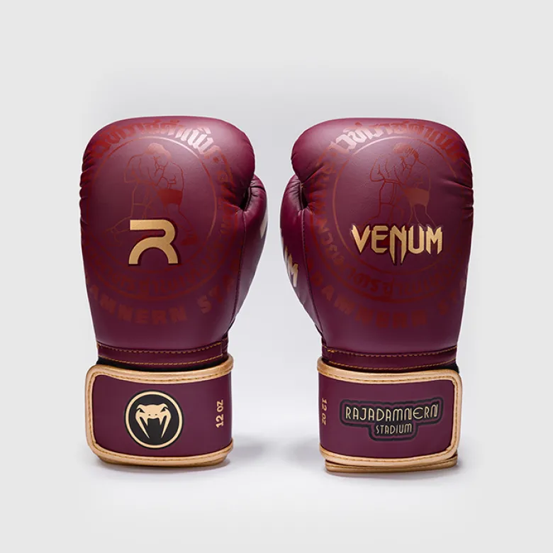 Rajadamnern x Venum Boxing Gloves Burgundy, 10oz