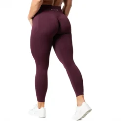 Relode Aura Seamless Scrunch Tights, Fig Red