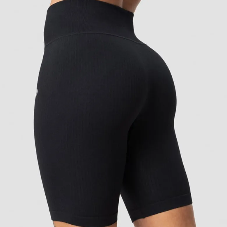 Ribbed Define Seamless Biker Shorts, Black
