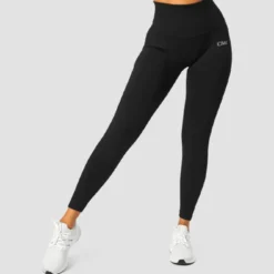Ribbed Define Seamless Pocket Tights, Black