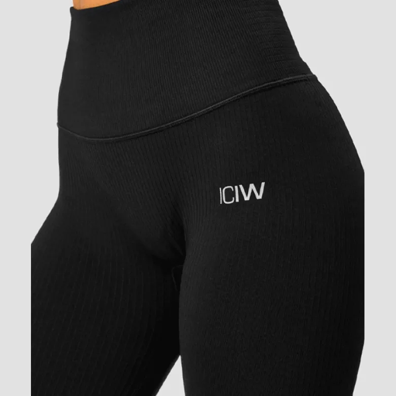 Ribbed Define Seamless Pocket Tights, Black