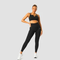 Ribbed Define Seamless Pocket Tights, Black