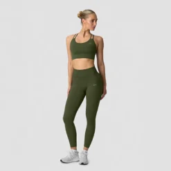 Ribbed Define Seamless Tights, Dark Khaki Green