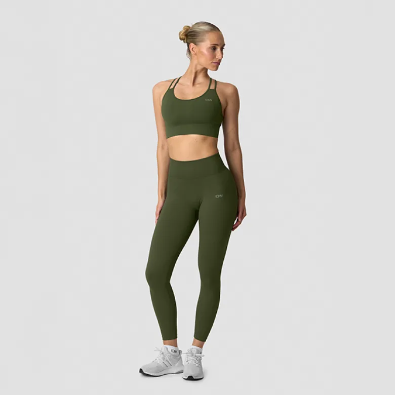 Ribbed Define Seamless Tights, Dark Khaki Green