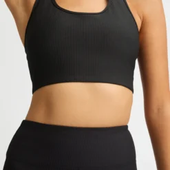 Ribbed R Sportsbra, Black