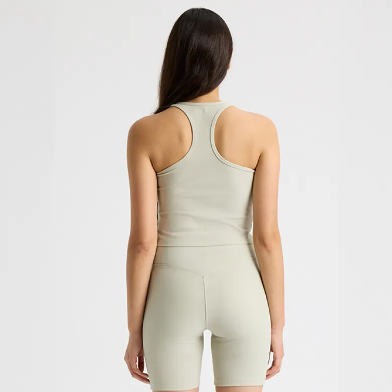 Ribbed R Tank, Agate Gray