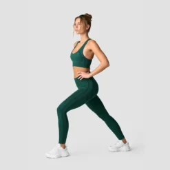 Rush Seamless Sports Bra, Dark Green Melange