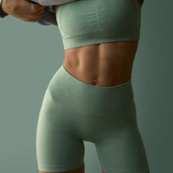 Rush Seamless Sports Bra, Ice Green Melange