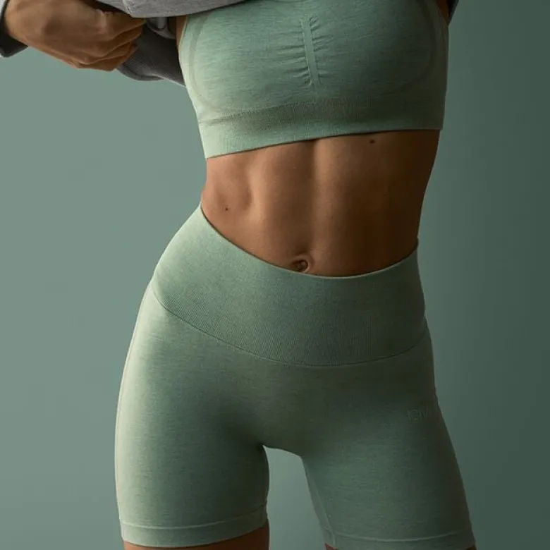 Rush Seamless Sports Bra, Ice Green Melange