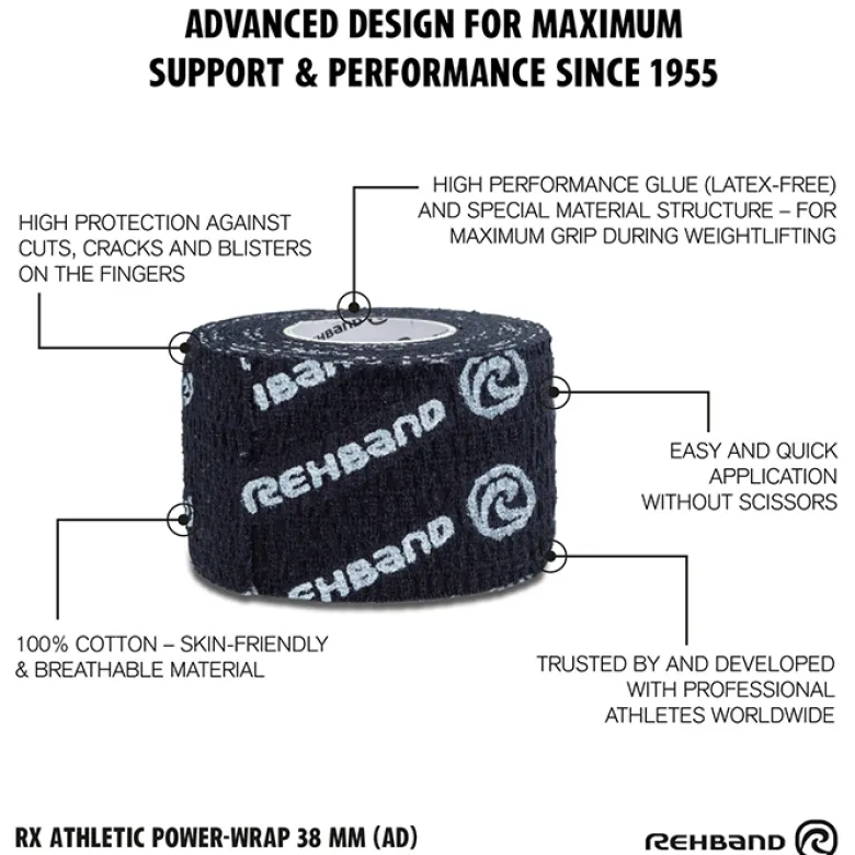 RX Athletic Power Wrap, 38mm x 4,5m - Black