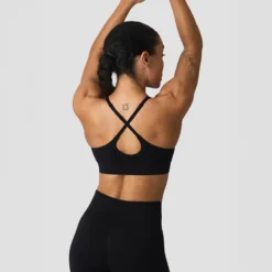 Sculpt Seamless V-neck Sports Bra, Black