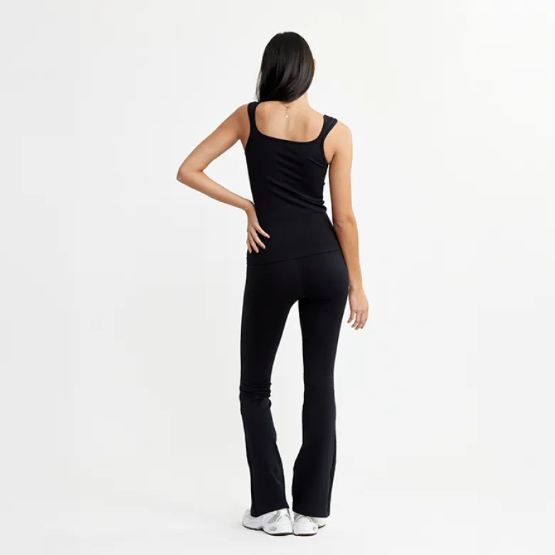 Seamless Flare Tights, Black