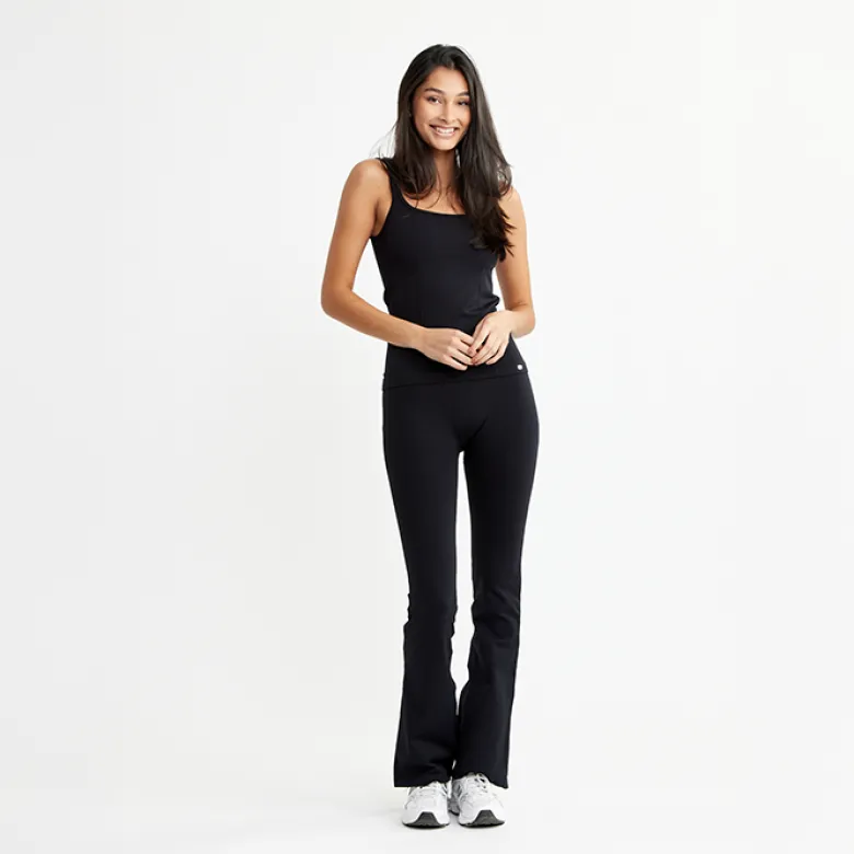Seamless Flare Tights, Black
