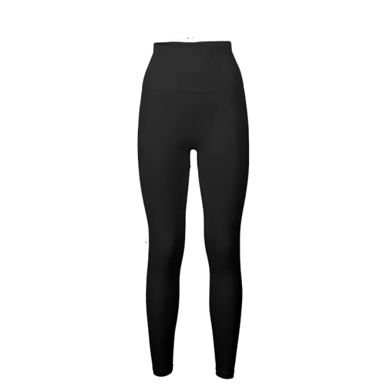 Seamless Graphical Rib High Waist Tights, Black