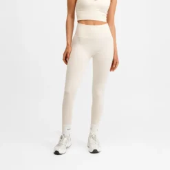 Seamless Scrunch Tights Cream White