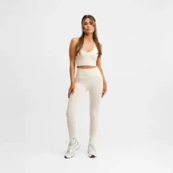 Seamless Scrunch Tights Cream White