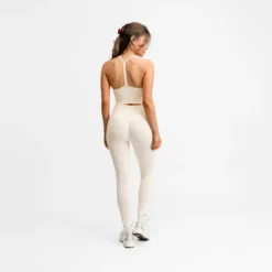 Seamless Scrunch Tights Cream White