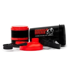 Shaker 2 Go Svart/Rød 500 ml + 130 ml x 2