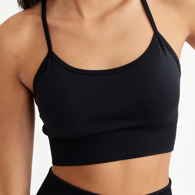 Signature Seamless Bra, Black