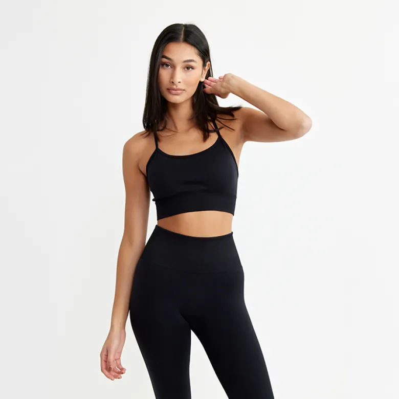 Signature Seamless Bra, Black