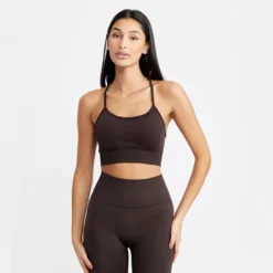 Signature Seamless Bra, Dark Brown