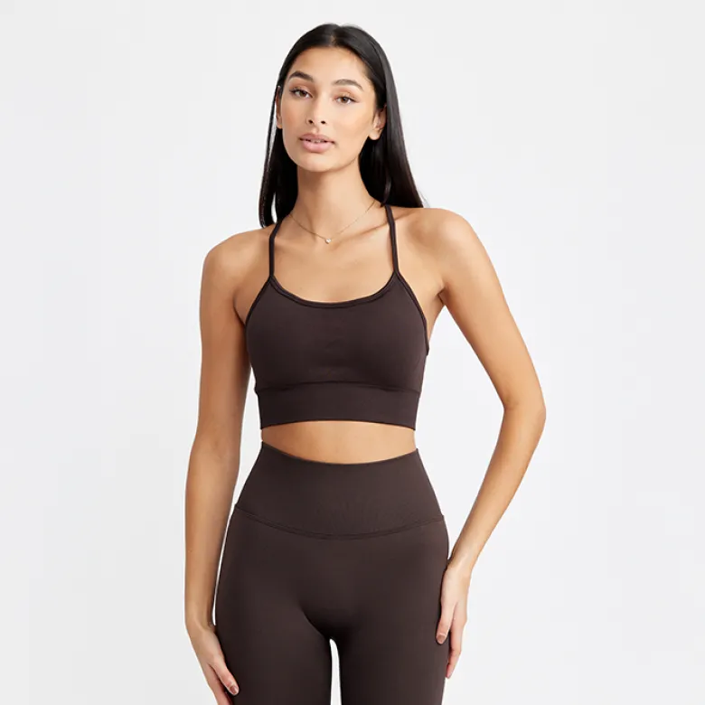 Signature Seamless Bra, Dark Brown