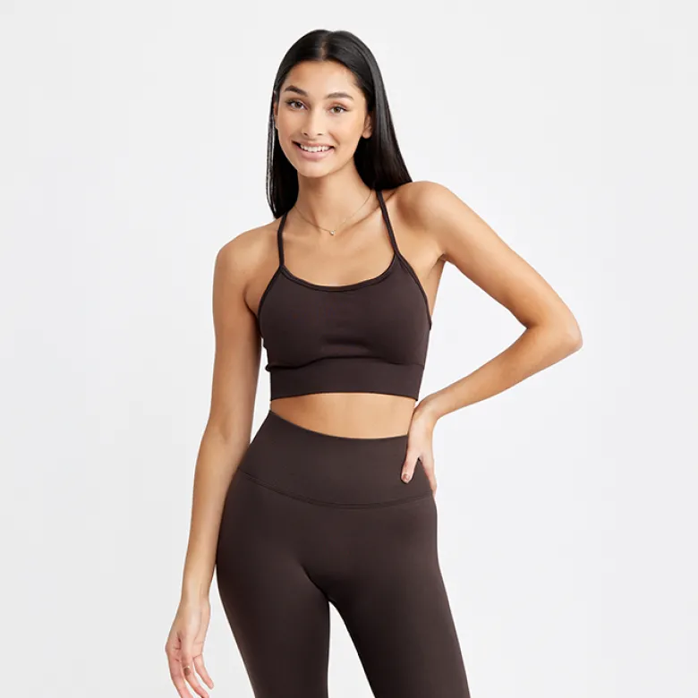 Signature Seamless Bra, Dark Brown