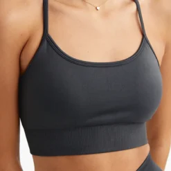 Signature Seamless Bra, Iron Grey