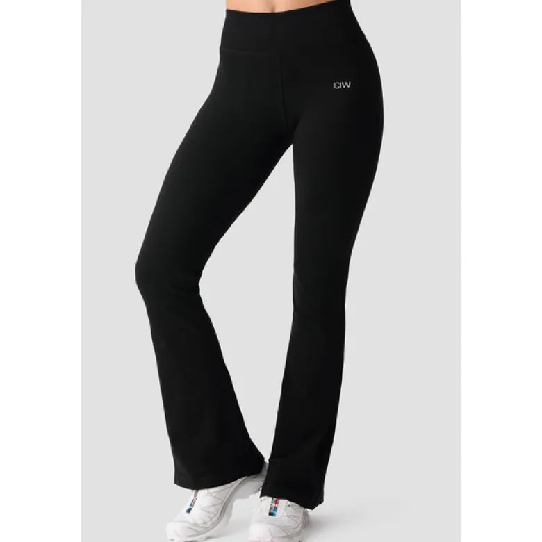 Smooth Seamless Flared Tights, Black