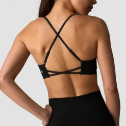Smooth Seamless Strappy Sports Bra, Black