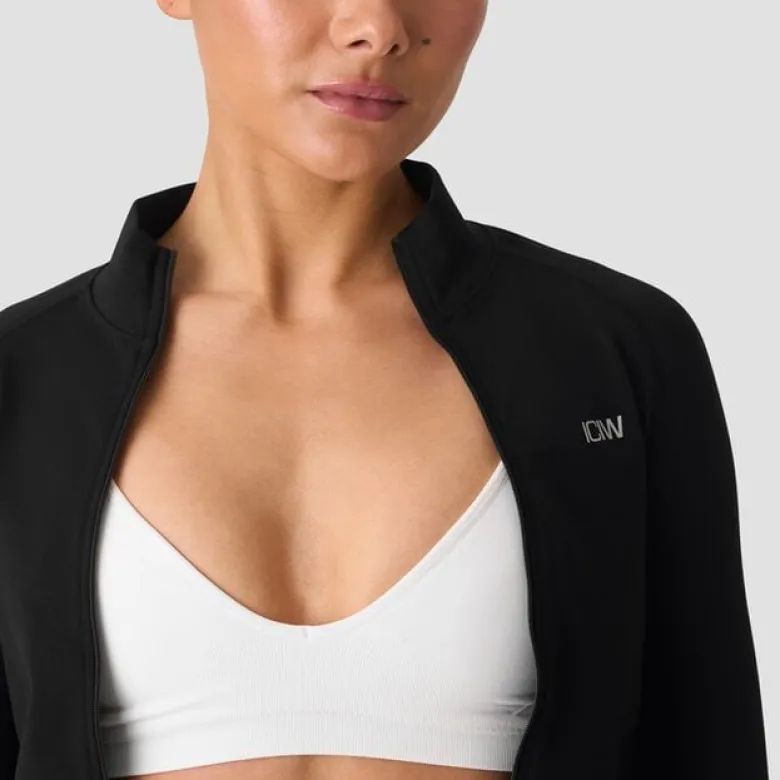 Smooth Seamless Zip Jacket, Black