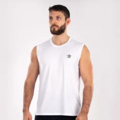 Star Mesh Tank, White