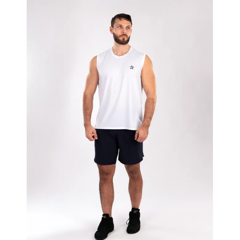 Star Mesh Tank, White
