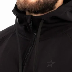 Star Zipped Hoodie Black