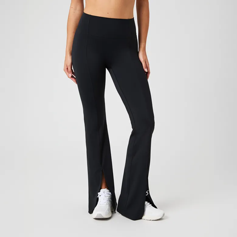Studio Flared Slit Tights, Black Beauty