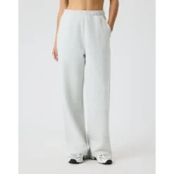 Studio Oversized Straight Sweatpants, Ultra Light Grey Melange