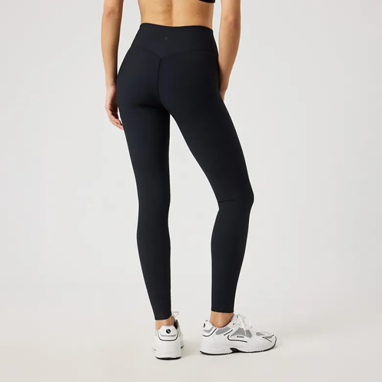 Studio Ribbed Tights, Black Beauty