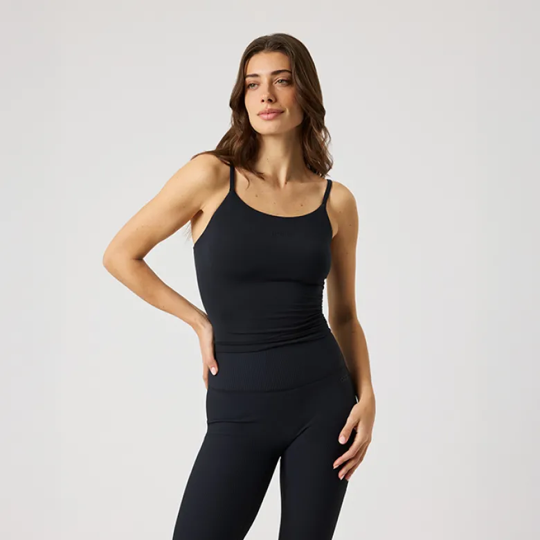 Studio Soft Cropped Tank Top, Black Beauty
