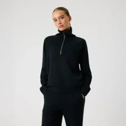 Studio Soft Halfzip Sweatshirt, Black Beauty