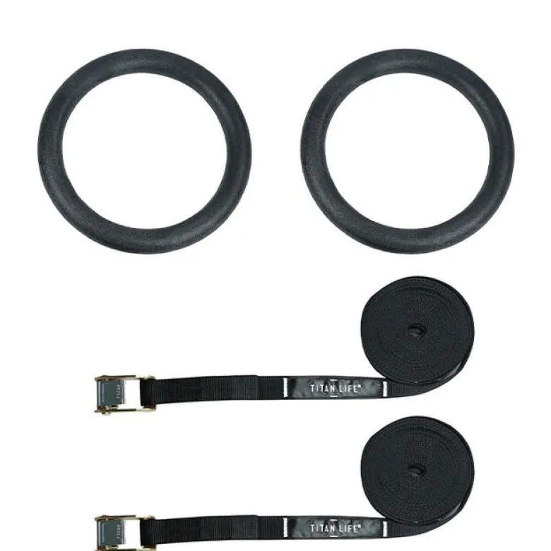 Titan Life Gym Rings, Black