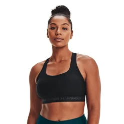 UA Crossback Mid Bra, Black