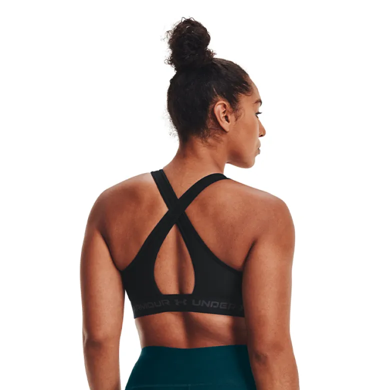 UA Crossback Mid Bra, Black