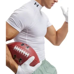 UA HG Armour Comp Mock SS White